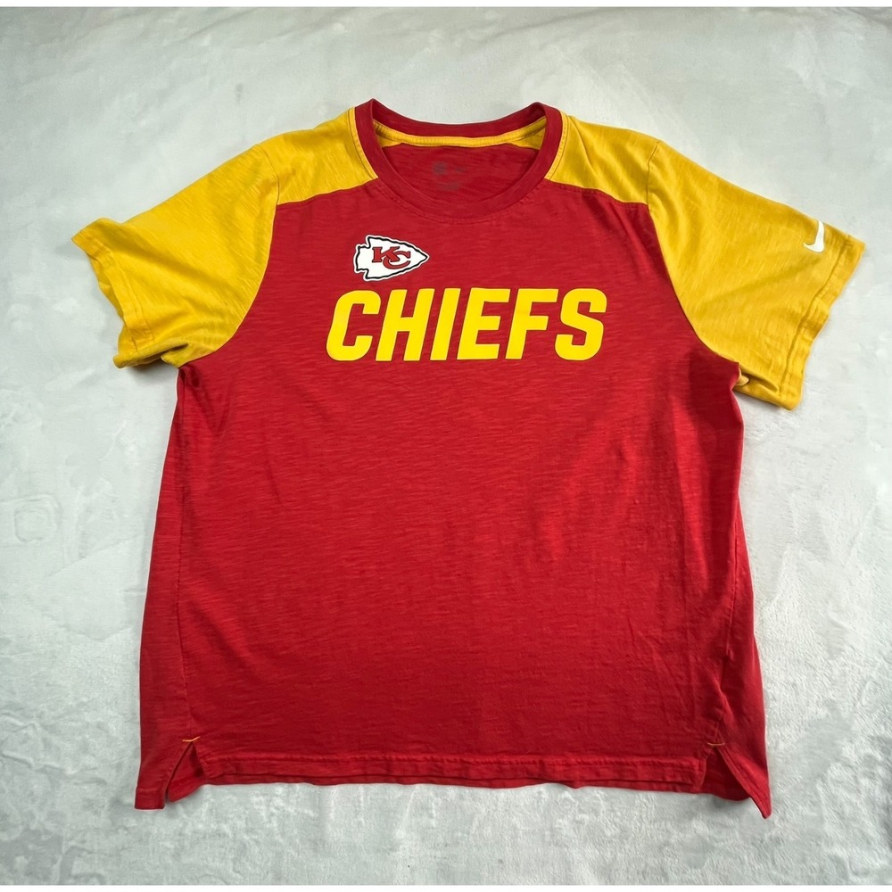 NIKE Kansas City Chiefs‎ NFL Mens XL Shirts Graphic Print Red Yellow